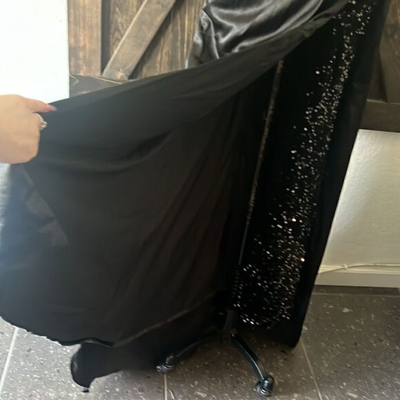 Sparkly Sequin Mermaid Prom Long Strapless Slit Bridesmaid Sexy Bodycon Formal - Picture 5 of 13